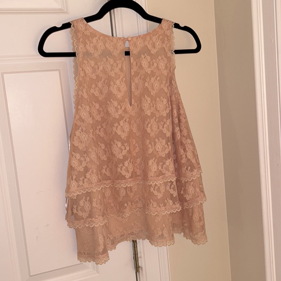 Pink Ruffle Lace Tank Top - Picture 2 of 3
